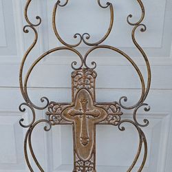 Ornate Metal Cross Wall Hanging