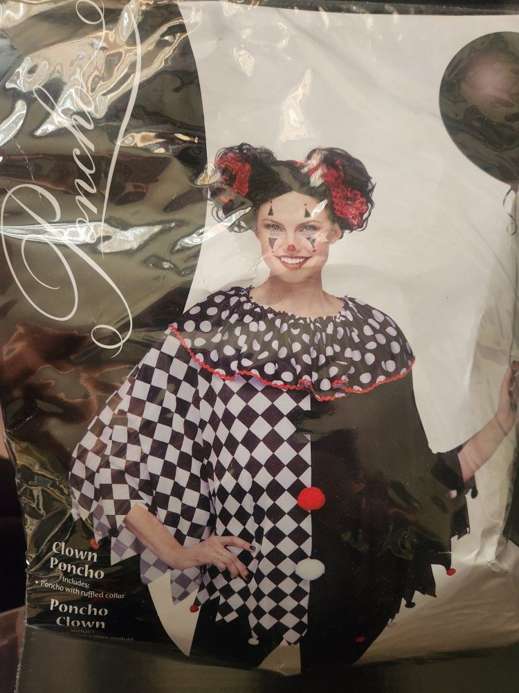 Clown Poncho And Wig