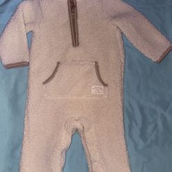 Cream Colored Fleece Jumpsuit 