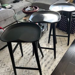 Wood Bar Stools (Set Of 3)