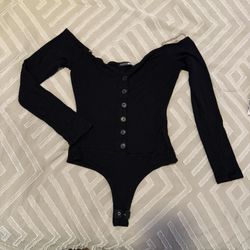 Black off shoulder bodysuit