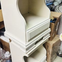 2 White/ Off White/ Cream Color Night Stands, side table end table , nightstand Selling Together