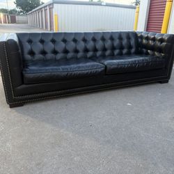 Real Leather Chesterfield Sofa