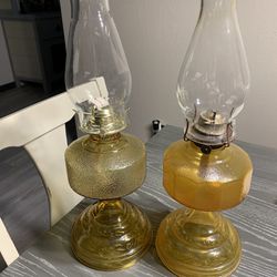Old Yellow Kerosene Lamps