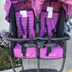 Double Pink Zoe Stroller 