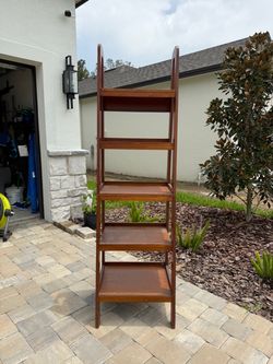 Wood Ladder Bookshelf 5-Tier