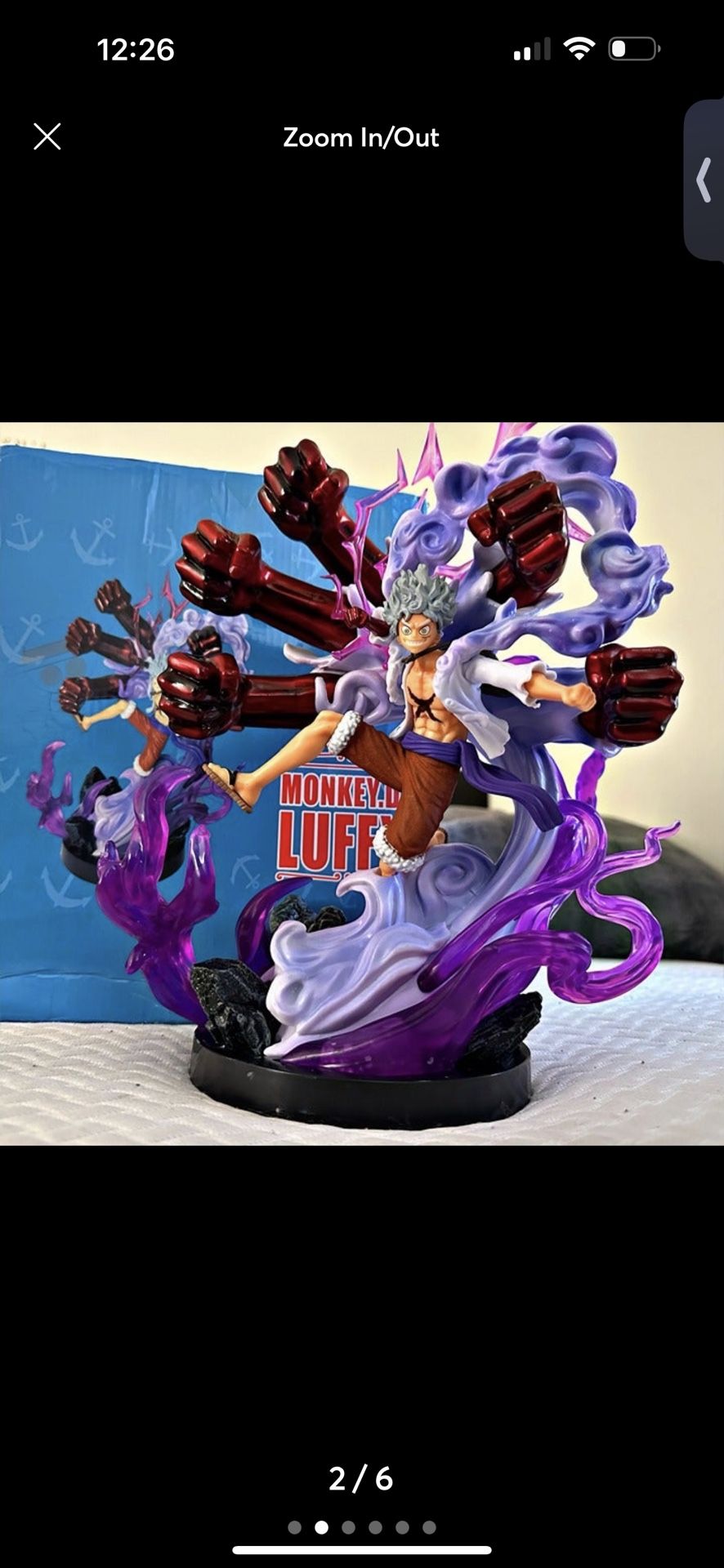 One piece Gear 5 Luffy holding thunder coated with Haki figure