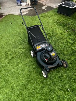 Push mower with bag