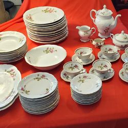 66 piece Vintage Rose Menuet Poland Royal Vienna Porcelian Collection! REDUCED 