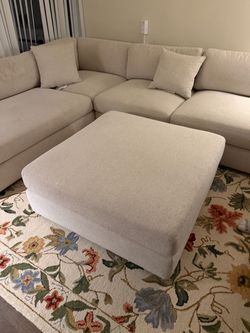 Oversized Ottoman + 2 Matching Pillows