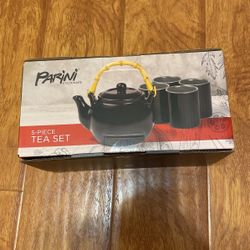 New Parini Cookware Tea Set 5- Piece Black Color 