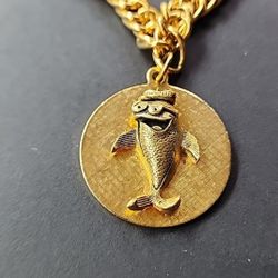 Vintage Starkist Charlie The Tuna Goldtone Charm Bracelet