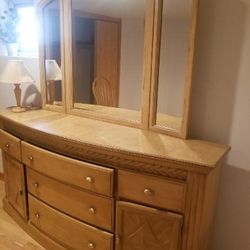 Solid Wood Dresser with mirror
