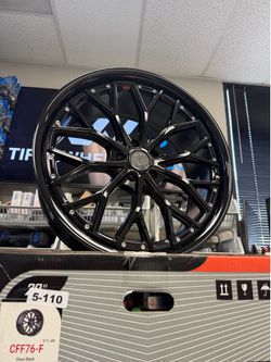 (Set-4) Curva CFF76 20x8.5 5x110 +25 Gloss Black Wheels Rims 20 Inch Alfa Romero