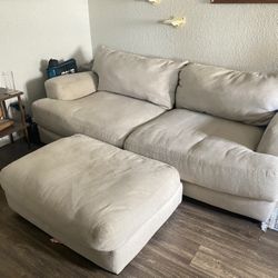 COUCH , OTTOMAN & LARGE ARMCHAIR 