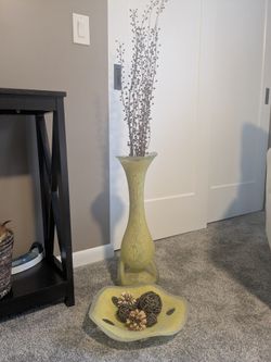 Blown Glass Vase with Bowl

