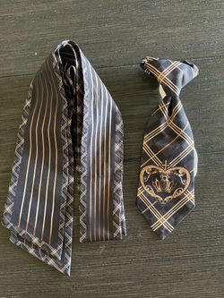 Black & Gold Accessories Short Tie & Sash