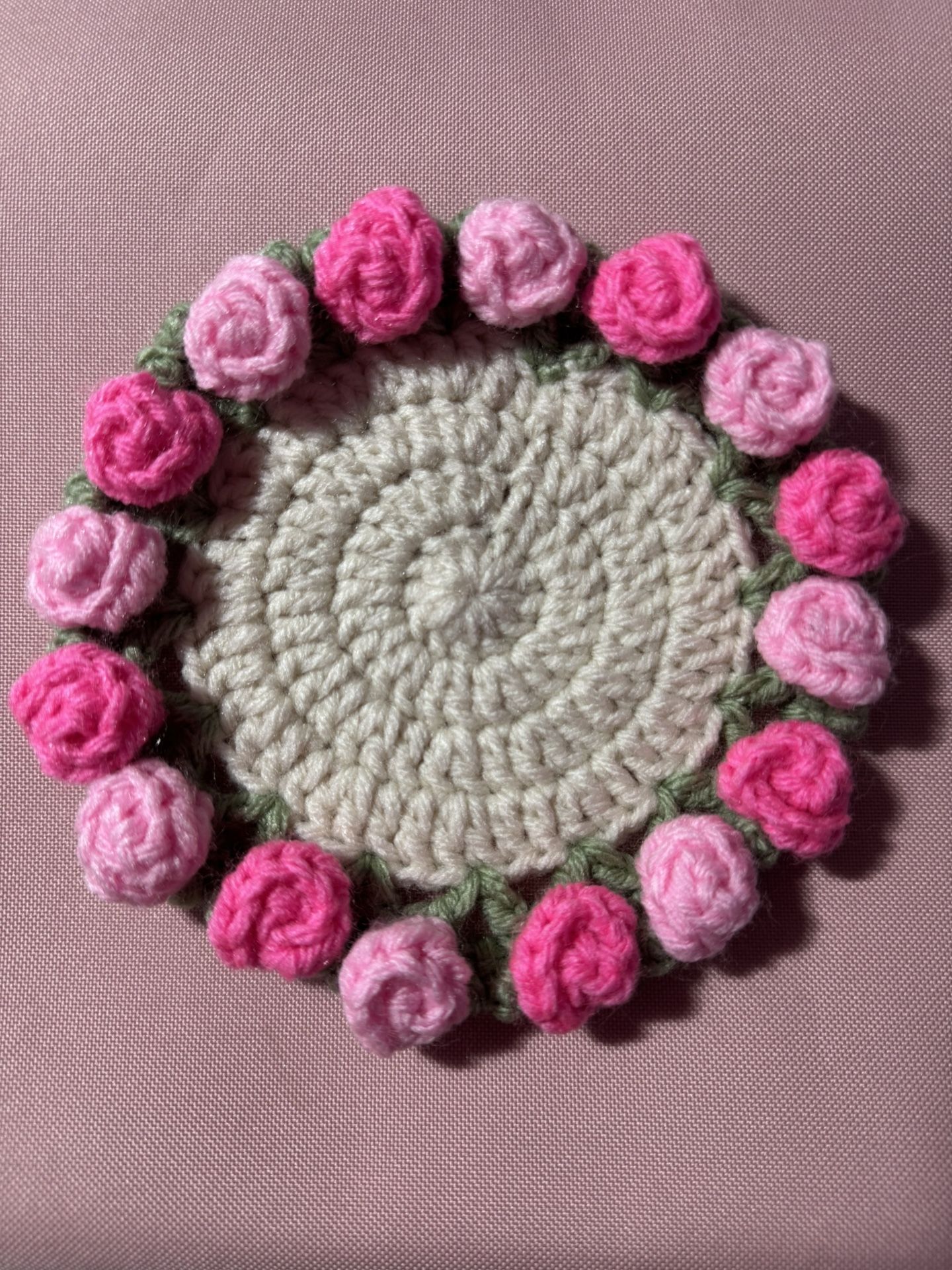 Crochet Coaster And Bouquet