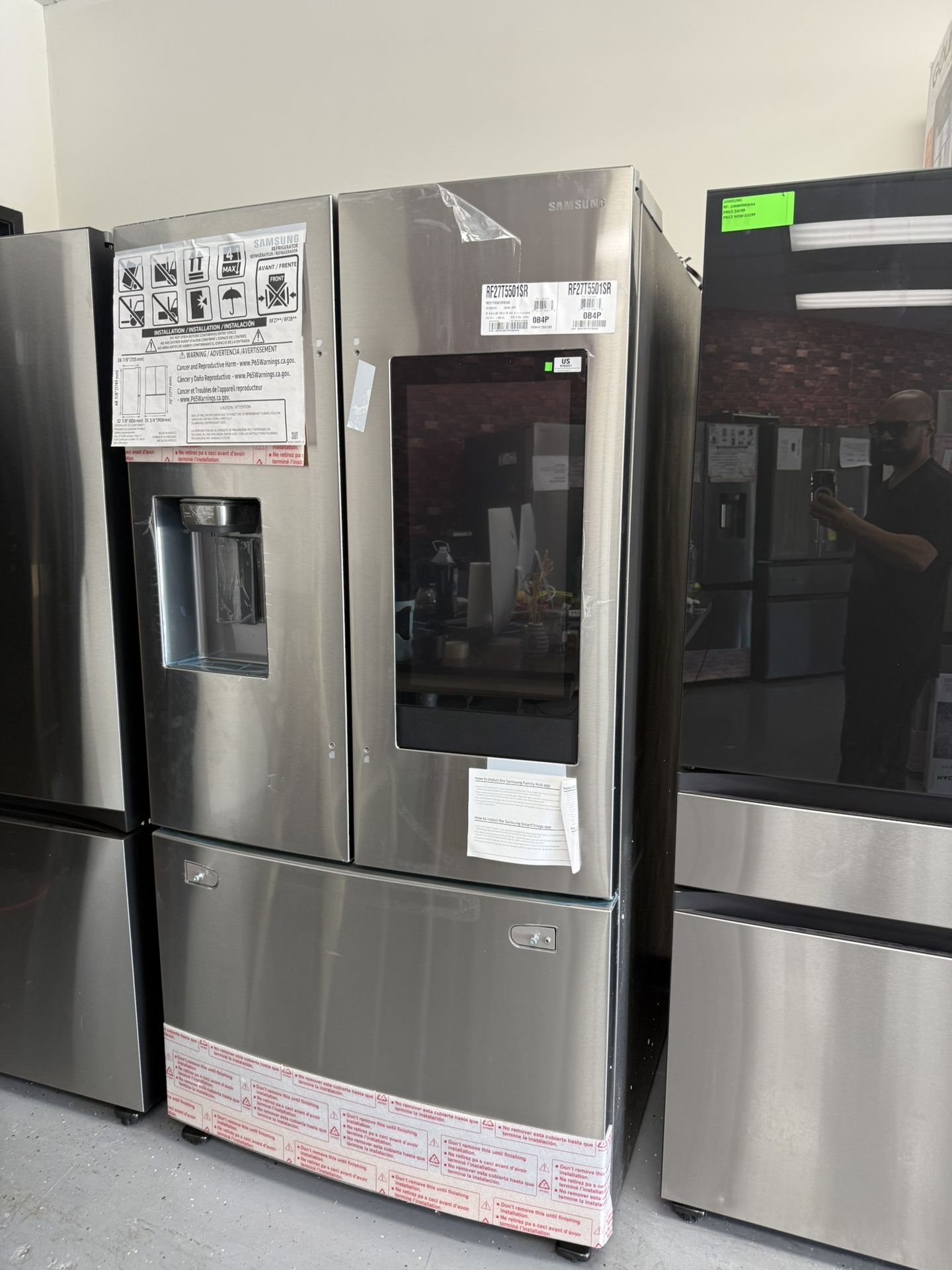 25 cu. ft. Mega Capacity 3-Door French Door Counter Depth Refrigerator with Family Hub in Stainless Steel