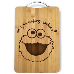 Cookie Monster Personalized Engraved Cutting Board