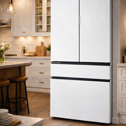 🔥 Samsung BESPOKE 23 cu. ft. 4-Door French Door Counter Depth Refrigerator – White Glass – NEW