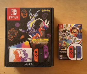 Game And Nintendo Switch OLED Console (Pokémon Scarlet/Violet Exclusive Theme Colored) ***NEW/SEALED***