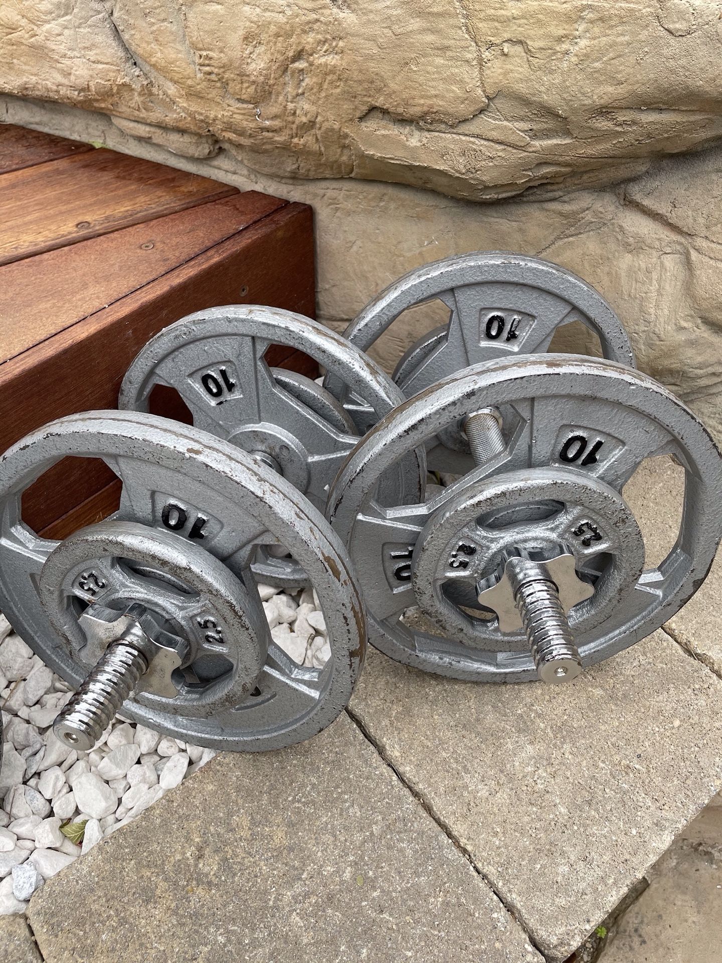 Dumbbells with weight (90lbs of weight with 2.5 pound dumbbell)