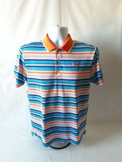 Puma men's striped polo shirt size S