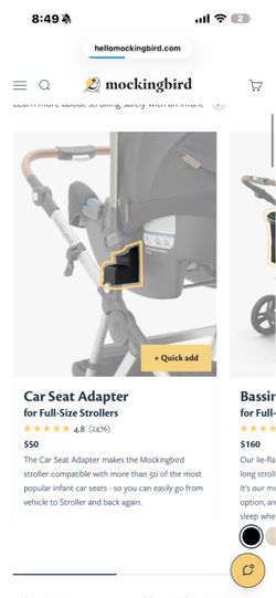 Mockingbird stroller car seat adapter