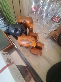 Wood elephant set