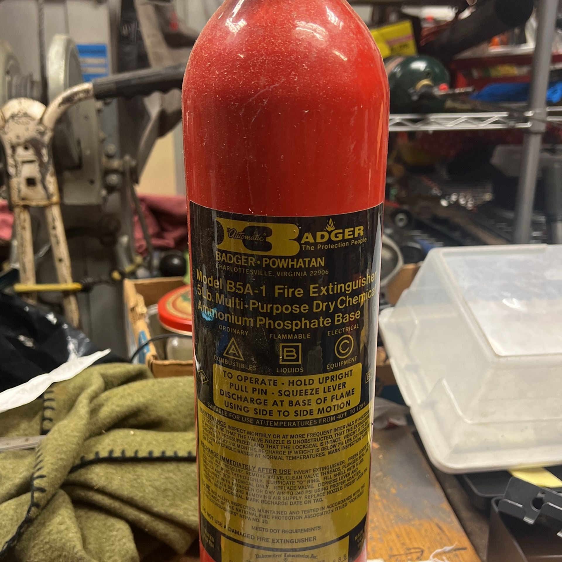 Fire Extinguisher Has At About Half Charged 