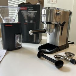 Espresso Starter Set – DeLonghi Machine & Burr Grinder