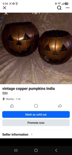 Vintage copper pumpkins