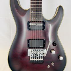 Schecter Guitar Research C-1 Platinum FR S Electric Guitar Satin Crimson Red Burst