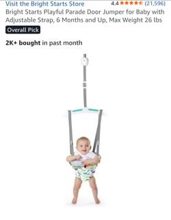 Door Jumper for Baby with Adjustable Strap, 6 Months and Up, Max Weight 26 lbs