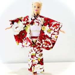 Barbie Clothes / Fashion Doll Dress / Japanese Kimono