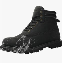Work Boots for Men Waterproof Soft Toe Non Slip Comfortable Leather Workboots Size 14