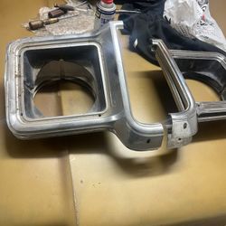 73-77 squarebody headlight bezels oem metal 