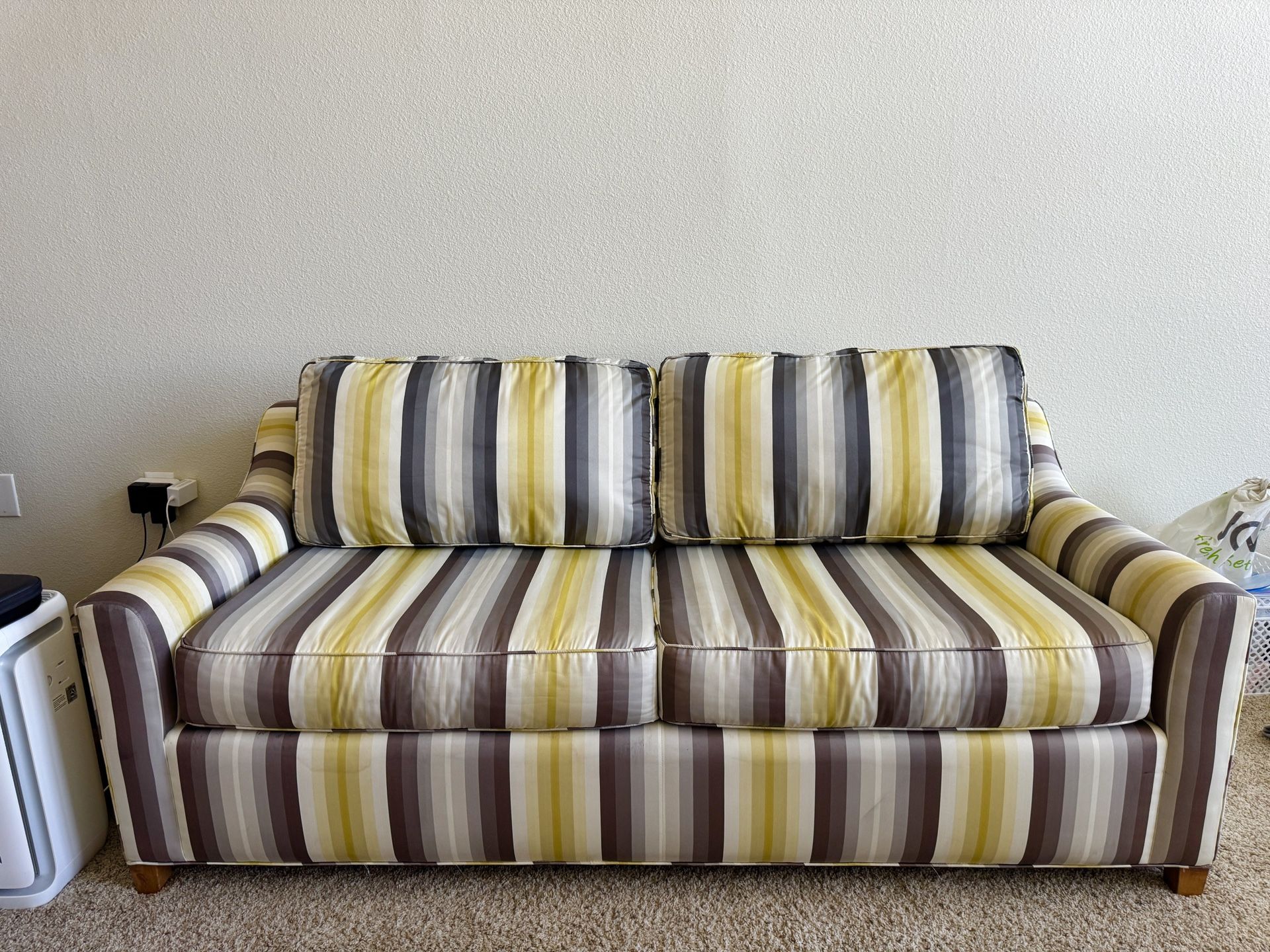 Comfy 2 Seater Striped Sofa – Great Condition!
