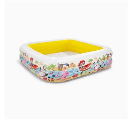 Intex Inflatable Ocean Scene Sun Shade Kids Swimming Pool with Canopy