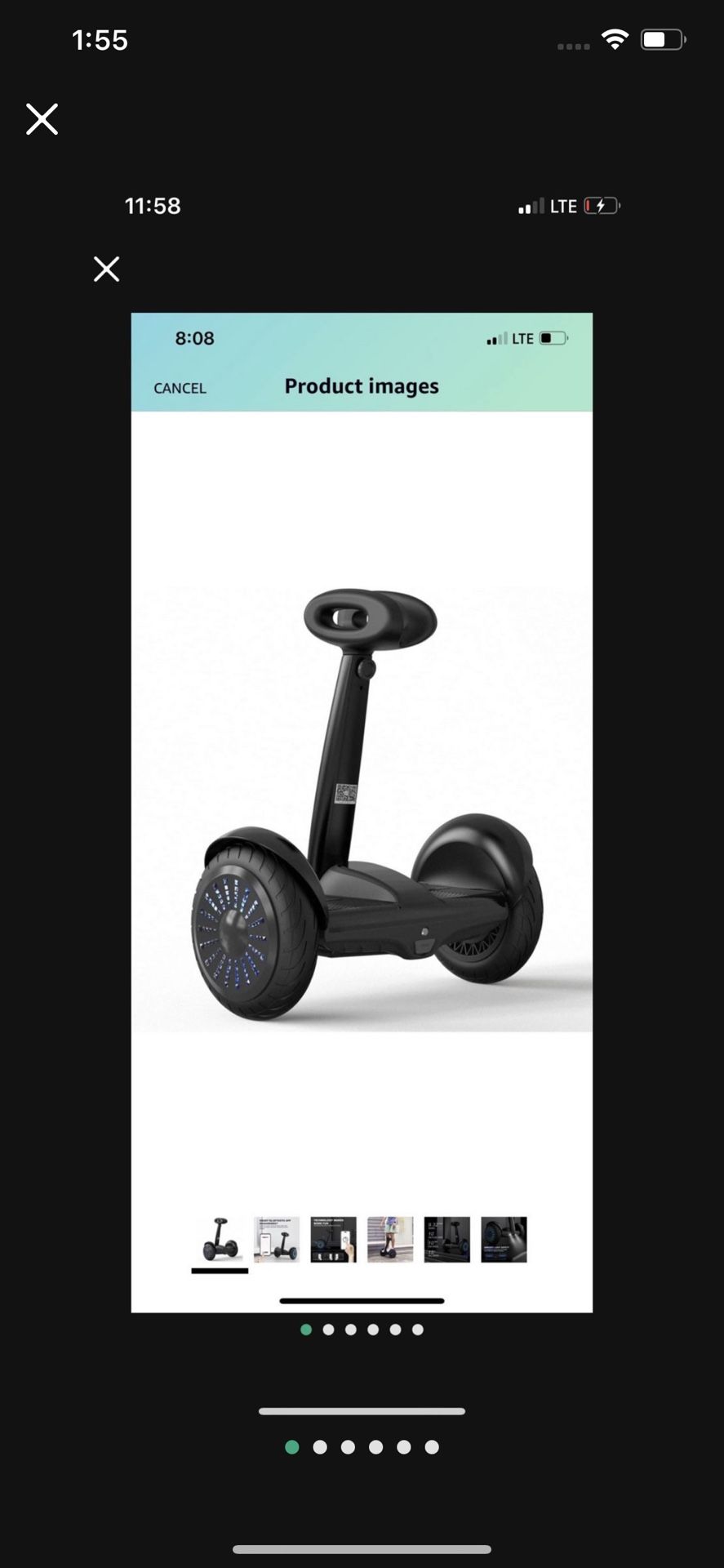 Self-Balancing Electric Scooter with Steering Bar, Smart J5 Hoverboards with APP Control, White and