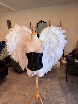 Large White Feather Angel Wings Costume