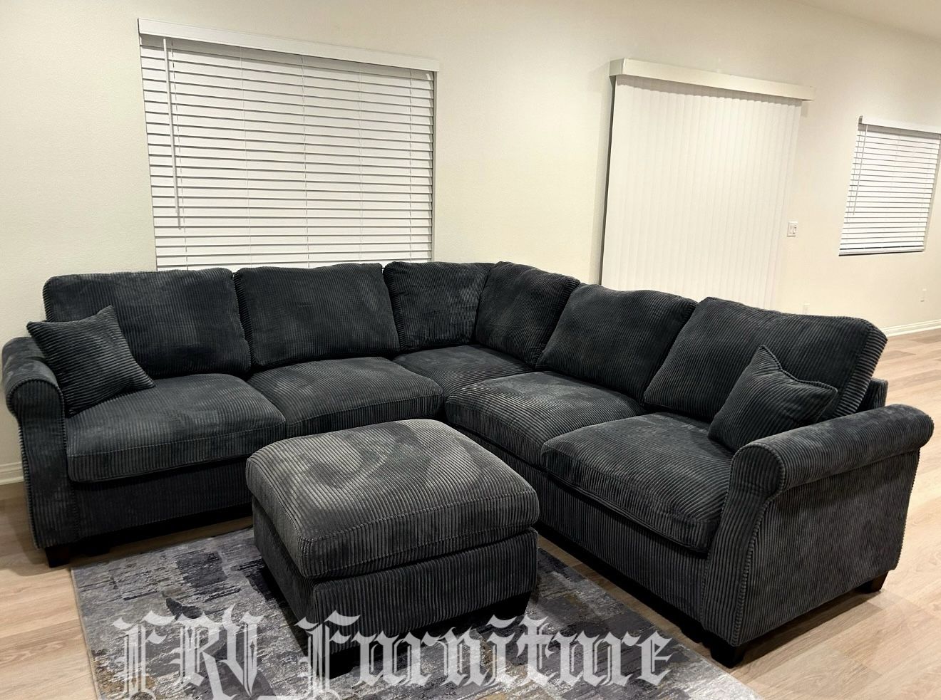New Black Sectional