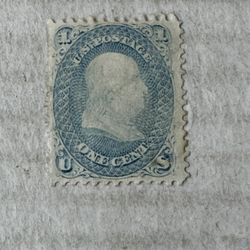 United States 63b Ben Franklin 1 Cent Used Stamp 