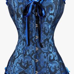 Royal Blue And Black Corset 4XL