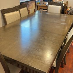 Dining Room Table Set // 6 Chairs + Leaf Included