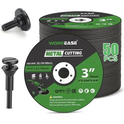 3 Inch Cut Off Wheel, 50 Pack, 3" x 3/64" x 3/8" Metal Cutting Discs with 1/4" Mandrel for Die Grinder and Rotary Tool, Cut-Off Wheels for Stainless S