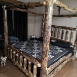 Four Post Log Bed