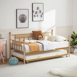 Brand New STILL IN BOX Golden Metal Framed Daybed with Trundle Twin Size – 77” L x 40.6” W x 14.5”H 