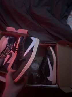 Nike Air Jordan 1 Low Travis Scott Mocha CQ4277-001 Black/Gray/White Men 13
